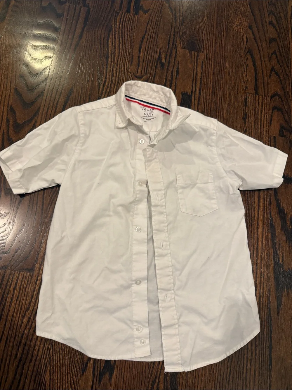 French Toast White Short-Sleeve Button Down Shirt for Kids